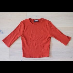 Reformation 3/4 sleeve crop top